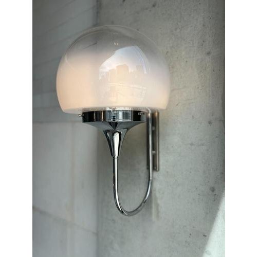 Silver Italian Wall Lamp with Gradient Glass Globe, Italy, 1970s For Sale - Image 8 of 8