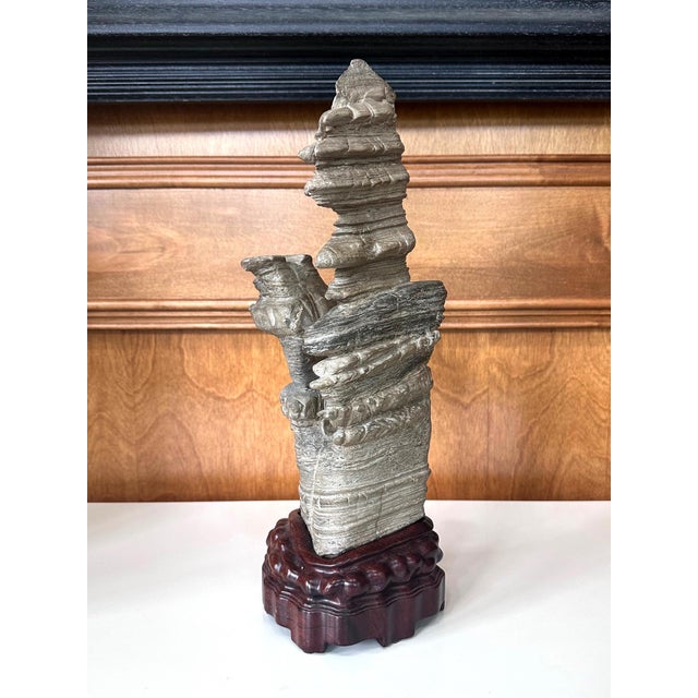 Chinese Scholar Stone Wuling Rock on Stand For Sale - Image 12 of 14