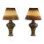 Mid 20th Century Earth Toned Mid Century Lamps With Original Hombre Shades - a Pair For Sale