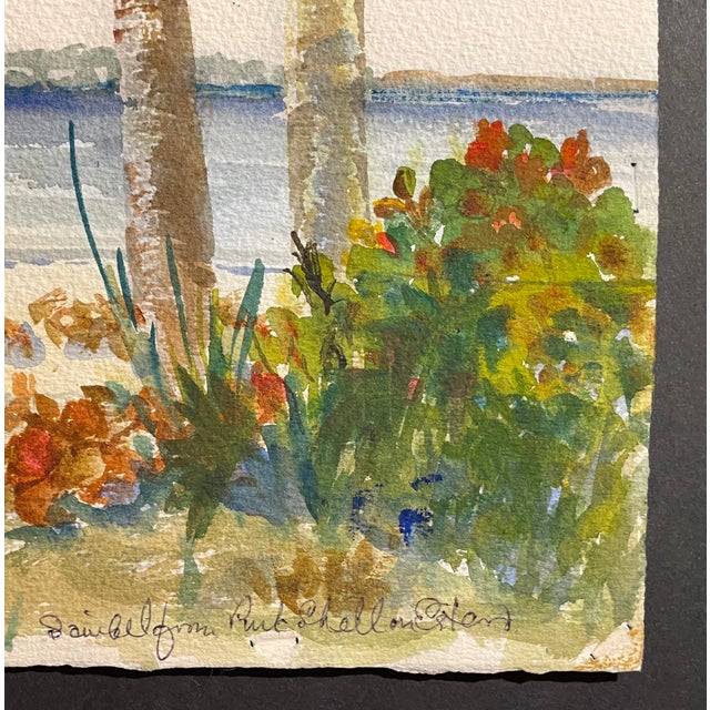 Coastal 1983 Ken Turney Sanibel Sailed Florida Watercolor For Sale - Image 3 of 5