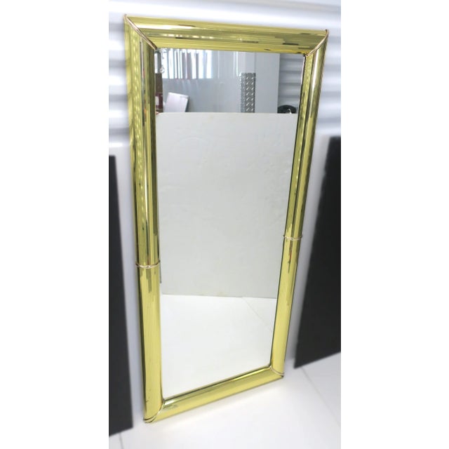 80s Modern Disco Gold Full Length Wall or Floor Mirror For Sale - Image 4 of 11