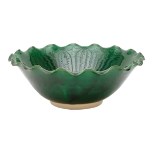 Bunny Williams Home Ruffle Bowl, Jade - 15"