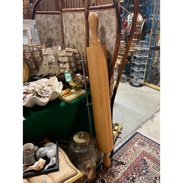 Up for consideration is a beautiful vintage oversized wooden rolling pin wall hanging. This would look lovely in your home...