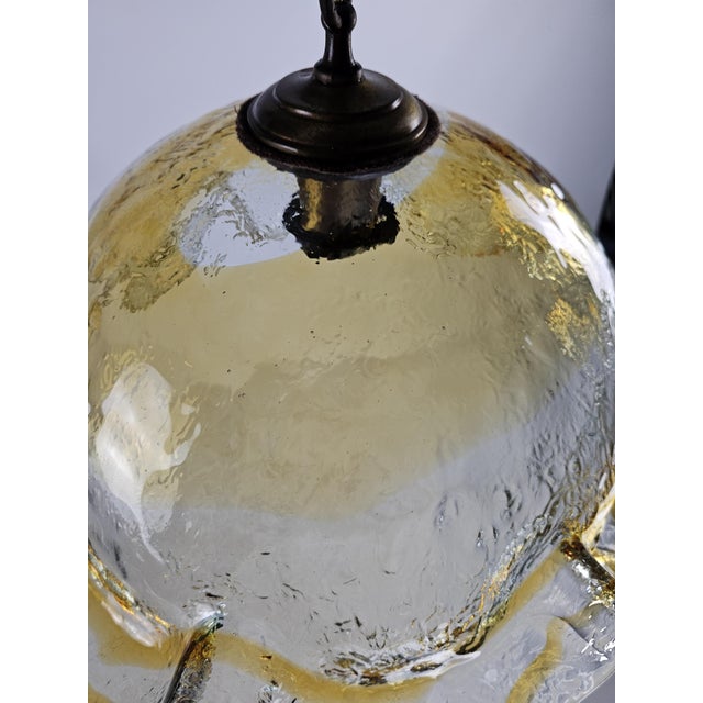 1970s Italian Yellow Glass Pendant Lamp, 1970s For Sale - Image 5 of 7