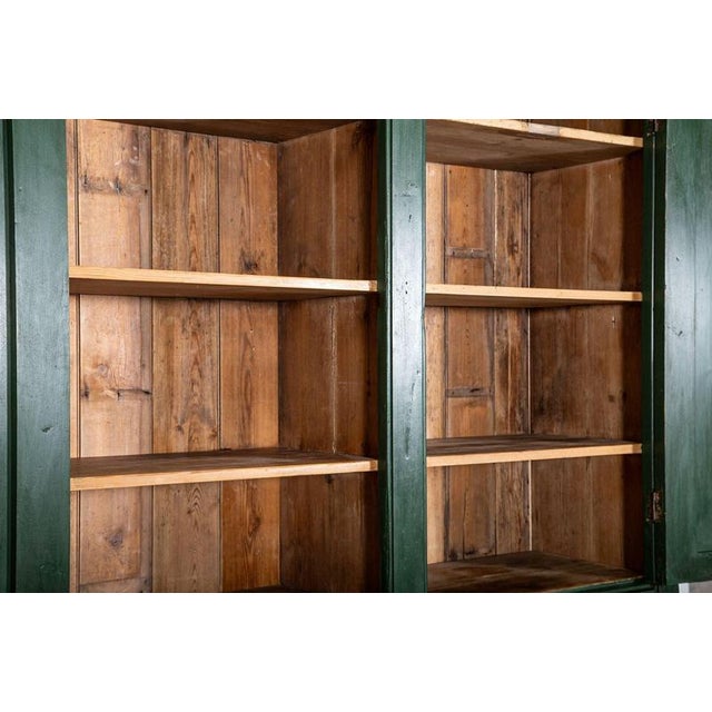 Large 19th Century English Painted Pine Housekeeper's Cupboard, 1880s For Sale - Image 9 of 16
