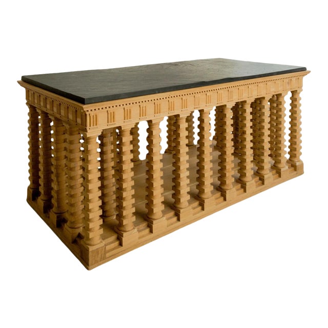 Modern Directoire Oak Colonnade Center Table For Sale