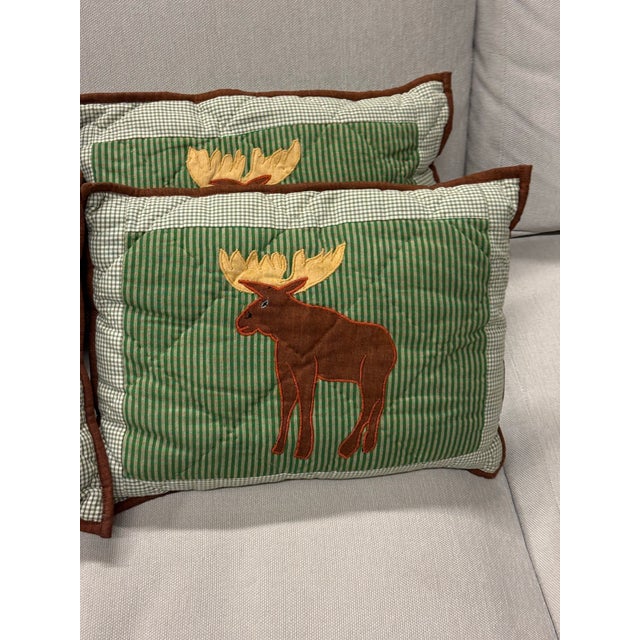 White Arrows Home Moose Appliqué Pillows, Set of Four For Sale - Image 11 of 12