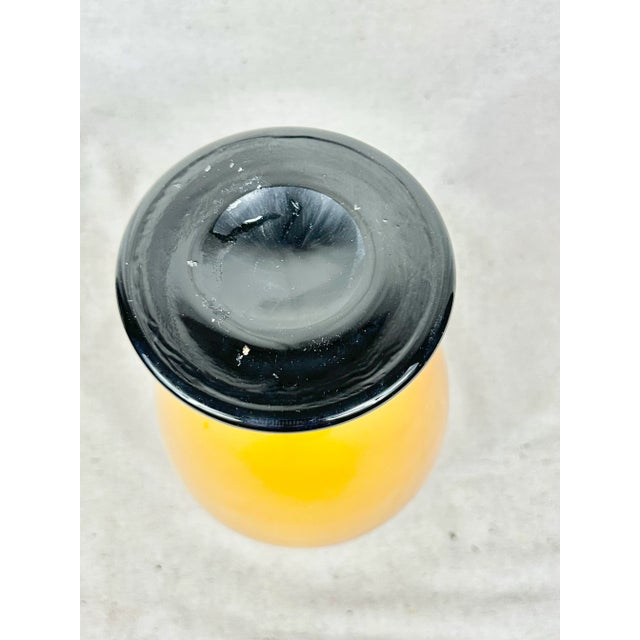 Yellow Vintage Murano Style Art Glass Vase For Sale - Image 8 of 9