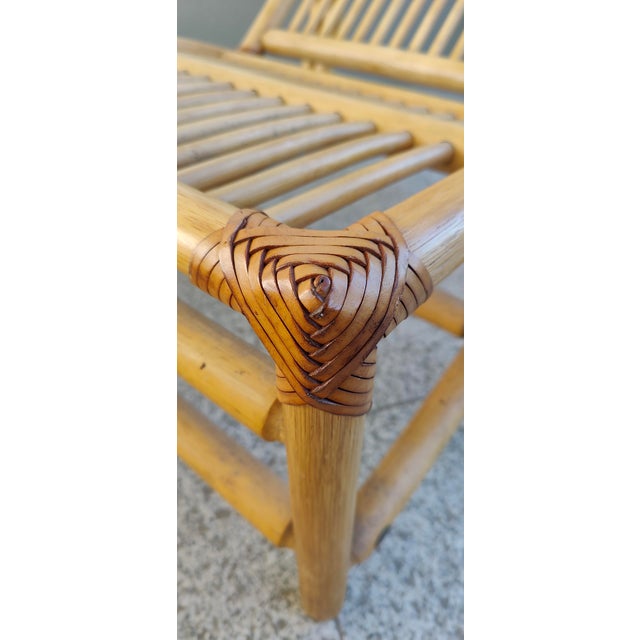 Set of Rattan Lounger and Ottoman, 1980s For Sale - Image 6 of 12