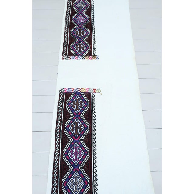 Art Deco Vintage Turkish Kilim Rug Runner For Sale - Image 3 of 13