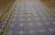 1930s Blue Gray Diamond Antique Indian Cotton Dhurrie Carpet Flatweave Large Rug For Sale - Image 4 of 17