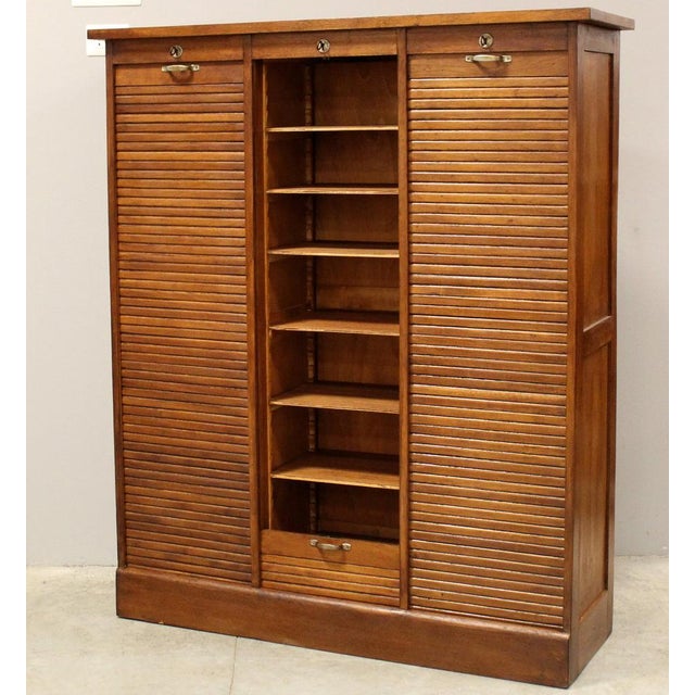 Brown Vintage Filing Cabinet in Oak, 1920s For Sale - Image 8 of 13