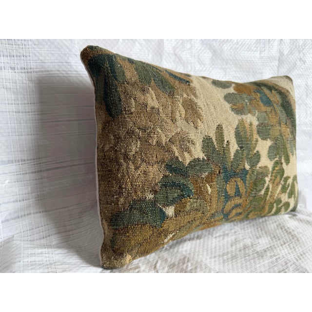 Baroque 17th Century Brussels Tapestry Pillow With Botanical Foliage Design For Sale - Image 3 of 6