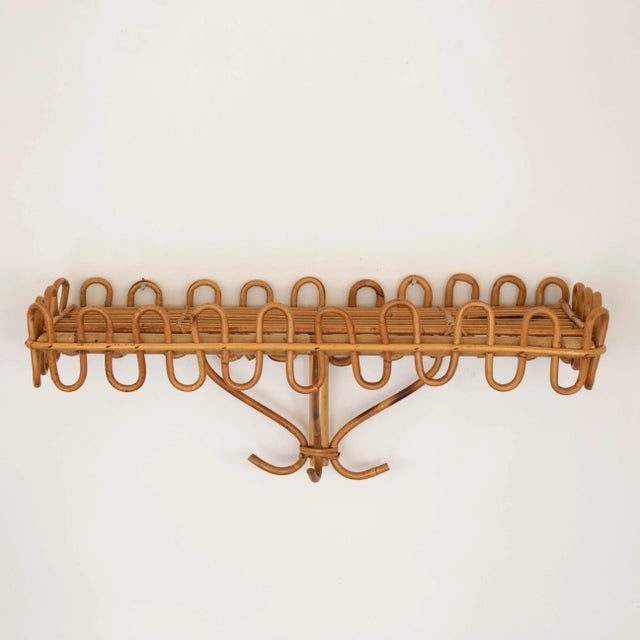 1960's Italian Rattan Wall Console For Sale - Image 4 of 9