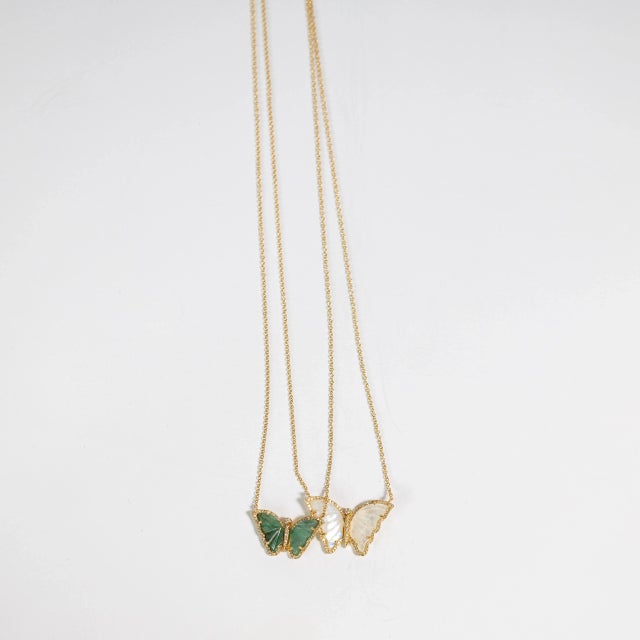 Rocks With Soul Moonstone Butterfly Necklace For Sale In San Francisco - Image 6 of 9