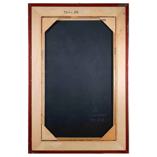 Modern Leo Guida, Violet and Green Composition, Oil Painting, 1970s For Sale - Image 3 of 4