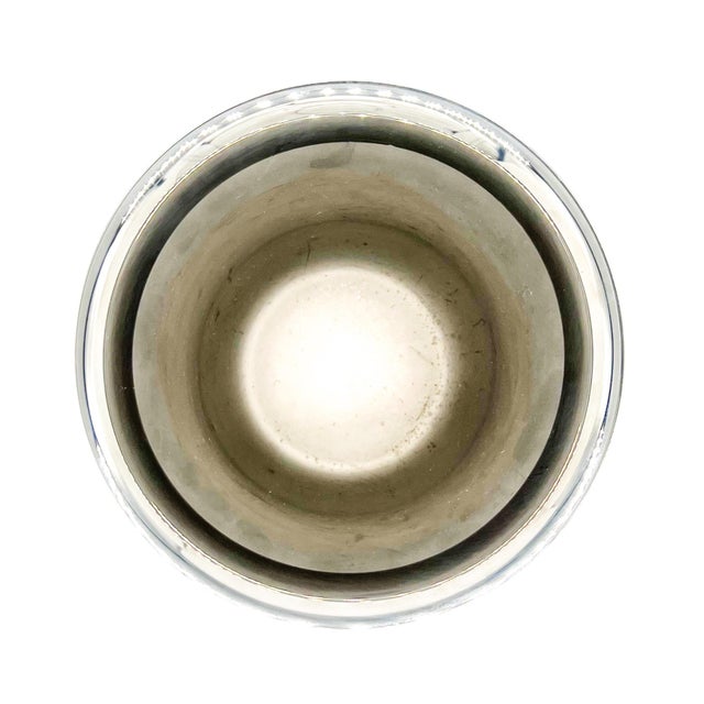 Vintage French Jean Couzon Stainless Steel Champagne Bucket With Ring Handles – Hollywood Regency / Neoclassical For Sale - Image 9 of 12