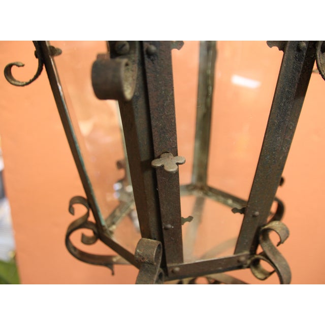 Height-Adjustable French Lantern with Acanthus Leaves, 1920s For Sale - Image 10 of 15