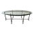 Vintage Brass and Glass Hoof Footed Coffee Table Attributed to LaBarge For Sale