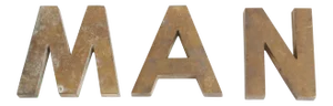Vintage Solid Brass Letter M A N Paper weights / Sign - Set of 3 letters