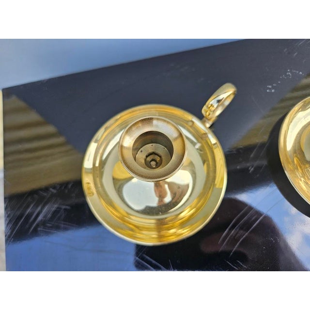 Pair of Baldwin Brass Chambersticks Dimensions: 3"H x 4"D