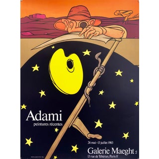Valerio Adami, Italian Post Modern Pop Art Lithograph Vintage Poster Memphis Galerie Maeght, 1980 For Sale