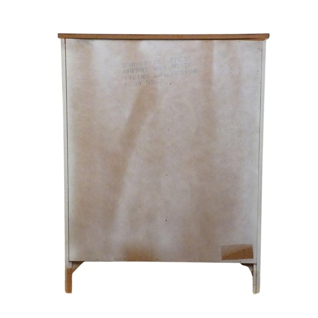 Bassett Furniture Ticino Collection Cream Painted 36" Chest of Drawers W. Solid Cherry Top 238-96-251 For Sale - Image 11 of 13