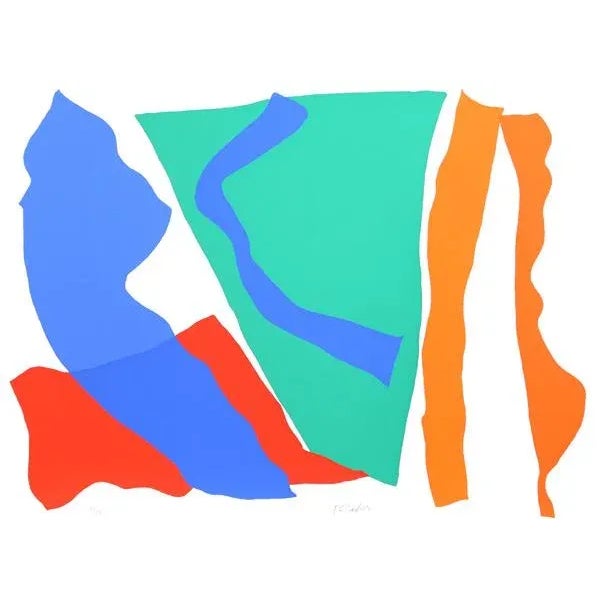 Abstract 1980 Raymond Parker "Untitled 6" Print For Sale - Image 3 of 3