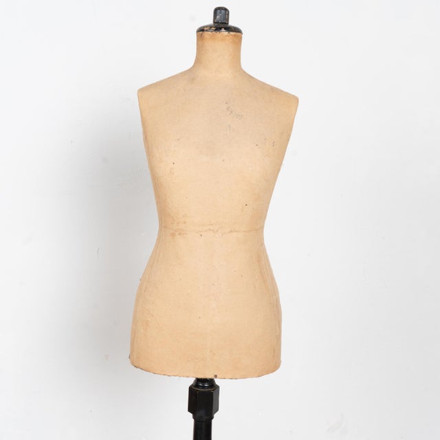 Victorian 20th Century Mannequin Dressmakers Form on Black Stand For Sale - Image 3 of 11