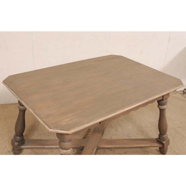 Mid 20th Century Wooden Table With Scalloped Apron For Sale - Image 12 of 12