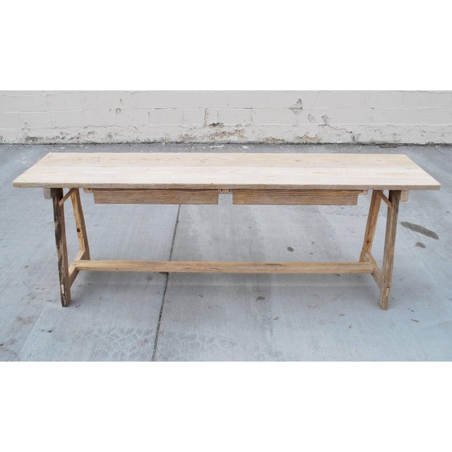 Wood Agnes Console Table made from Reclaimed Wood by Petersen Antiques For Sale - Image 7 of 12