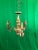 Hand carved Italianate three light chandelier in a gold gilt and pickled finish. Italy.