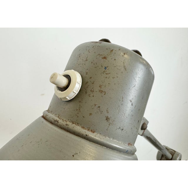 Large Grey Industrial Workshop Table Lamp, 1960s For Sale - Image 6 of 18