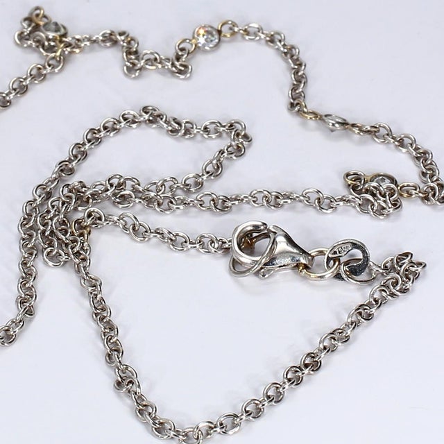 18k White Gold "Diamonds by the Yard" Necklace - 18.25in For Sale - Image 4 of 4