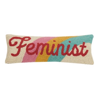 Feminist Hook Pillow, 8" x 20" For Sale