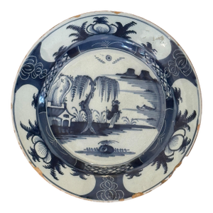 18th Century Dutch Delft Blue and White Plate