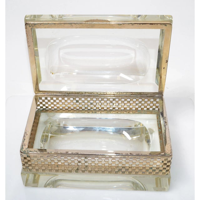 1950s Art Deco Italian Murano Glass & 24k Gold Plate Jewelry Case Mandruzzato Style For Sale - Image 5 of 13