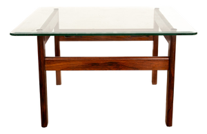 Danish Coffee Table in Rosewood and Glass by Arne Wahl Iversen, 1960s