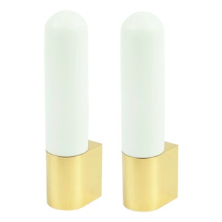 Vintage Opaline Glass Wall Lights/Sconces from Limburg, Germany, 1970s, Set of 2 For Sale