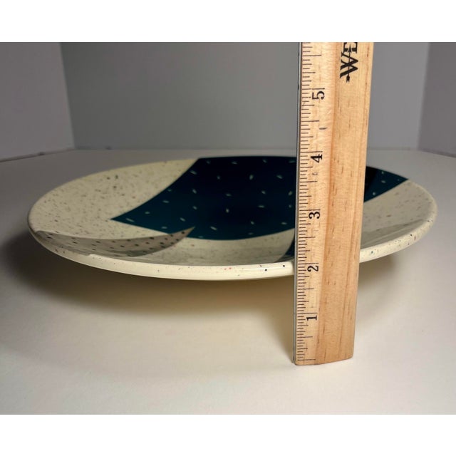 Ceramic Rare Masuo Ojima Japanese-American Artist Vintage Ceramic Studio Pottery Plate 11”d For Sale - Image 7 of 7