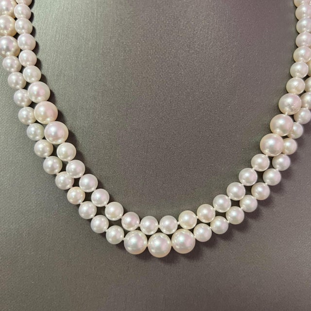 White Akoya Pearl Diamond Necklace 14k W Gold 0.66 TCW Certified For Sale - Image 8 of 8
