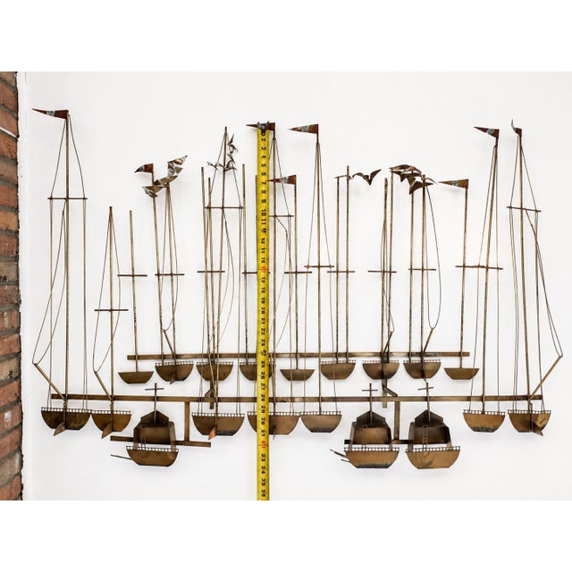 Signed CurtisJeré/Artisan House Harbor Sailboats Wall Sculpture, 1979, Mid-Century Modern For Sale In New York - Image 6 of 8