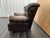 Rh Churchill Leather Chair With Nailheads Vintage Ebony Leather | Down-Feather Fill | Classic Depth For Sale - Image 9 of 18