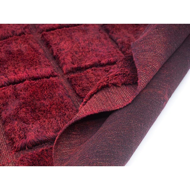 Abstract Luxe Velvet Grid Hand-Knotted Wool Rug | 10'1" X 6'9" | One of a Kind For Sale - Image 3 of 7