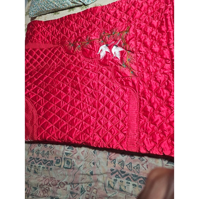 Vintage Chinese Wedding Quilt For Sale - Image 4 of 7