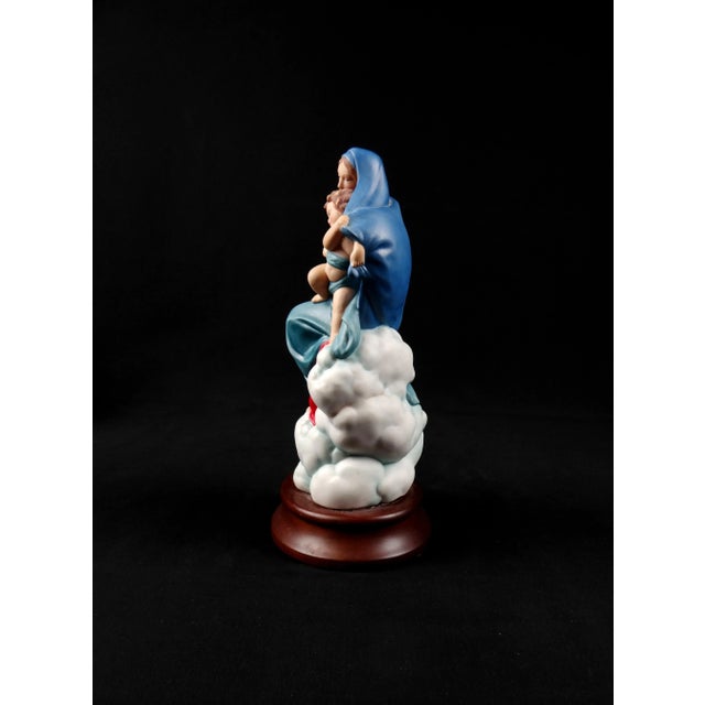 Ceramic Virgin and Child Statuette, 1980s For Sale - Image 4 of 12