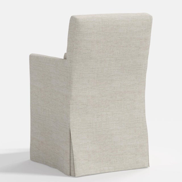 Stoffer Home x Cloth & Company Lindy Slipcover Dining Arm Chair in Relaxed Linen Zinc For Sale In Chicago - Image 6 of 7
