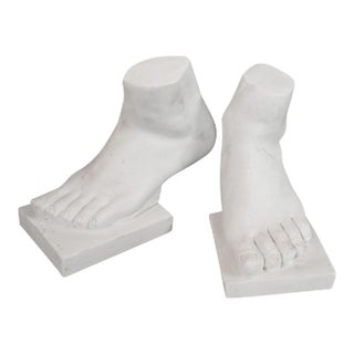 1950s "Two Left Feet" Marble Bookends - A Pair For Sale