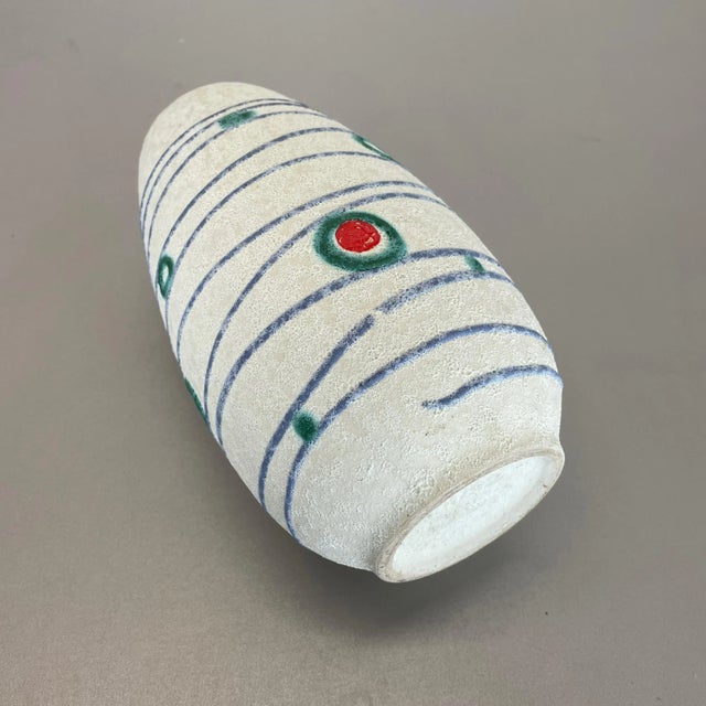 Colorful Fat Lava Stripe & Dots Pottery Vase from Jasba Ceramics, Germany, 1950s For Sale - Image 13 of 16