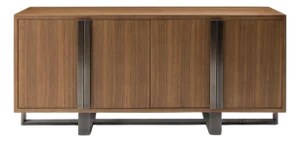 Modern Greg Sheres Style Walnut and Bronze Buffet – “Valencia"